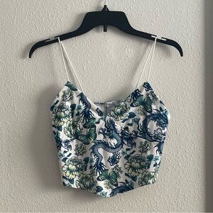 Blue and White Corset Top